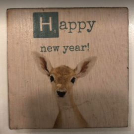 cottoncounts houten onderzetter | "Happy new year!"