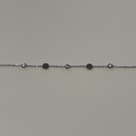 My jewellery armband strass met muntjes zilver