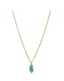 solid gold ketting joia lang aventurijn rechthoekig