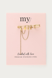 My Jewellery broche Pin love goud