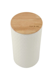 Zusss keramieken bewaarpot met houten deksel hartjes 20cm