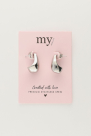 My Jewellery oorbellen | druppel hoekig zilver