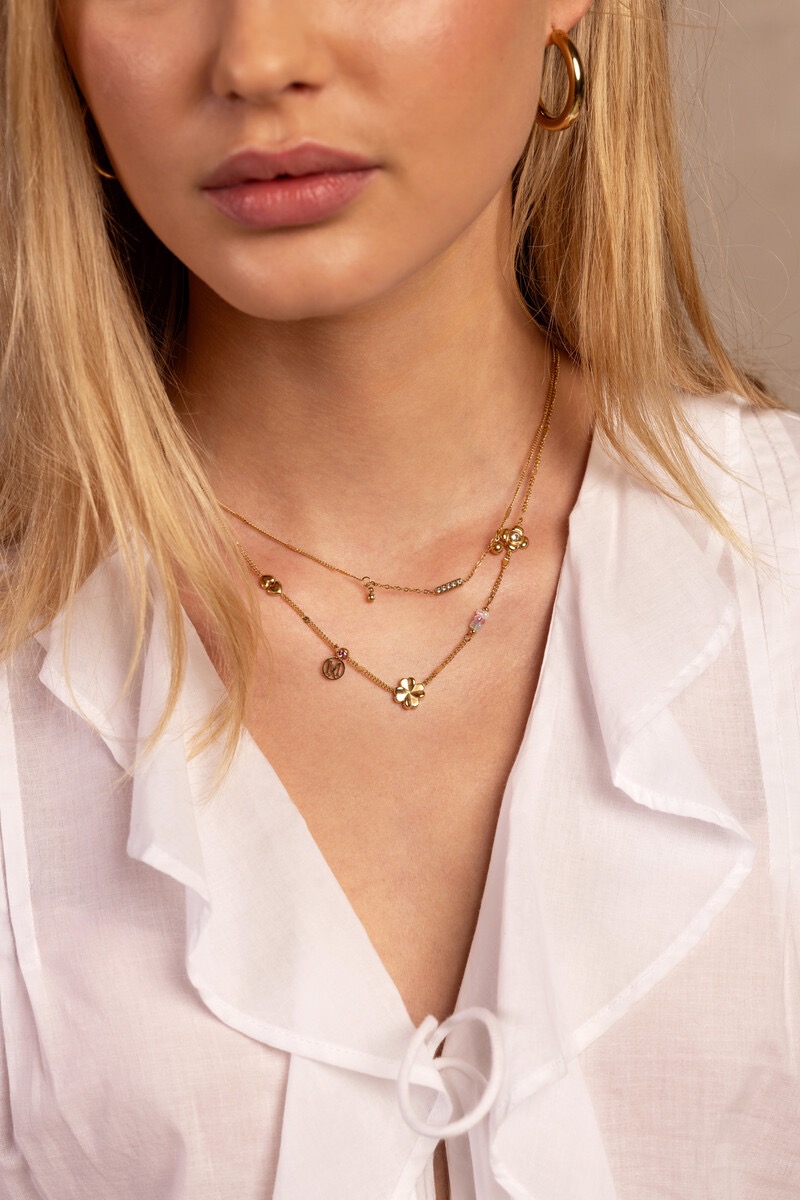 My Jewellery Dubbele ketting met bedels "dreams come true" goud