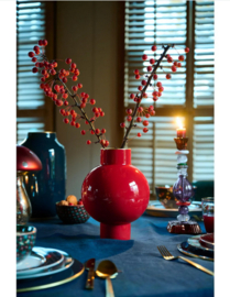 Pip studio vase metal oval mid blue 30cm