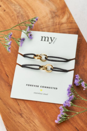 My Jewellery armband | forever connected zwart goud & zilver