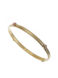 rose en camellia bangle licht roze steen