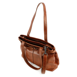 Bear Design hand-/schoudertas met gesp 'Evi' cognac