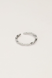My jewellery verstelbare ring Vintage met grote twist zilver