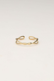 My jewellery verstelbare ring Vintage minimalistische twisted goud