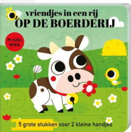 Boek Puzzelboek vriendjes in een rij - op de boerderij  | kartonnen puzzelboekje