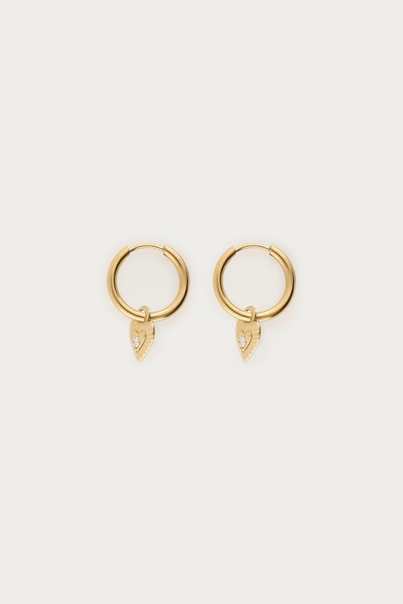 My jewellery Nomads minimalistische oorringen met hartje goud