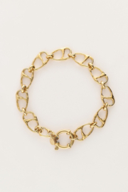 My jewellery armband schakel met ronde sluiting goud