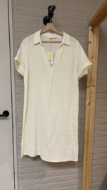 zusss sale doorknoop jurk mousseline off white