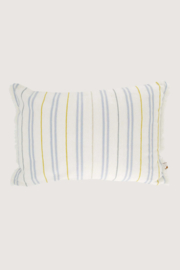 zusss kussen streep franjes 60x40cm off white / blauw / oker