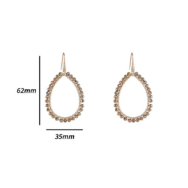 Go Dutch Label oorbellen Beads Open Drop - 14K + cinnamon