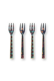 Pip studio set/4 cake forks enamelled berry blues 14.5cm