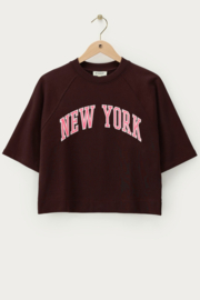 My jewellery Bruine sweater met korte mouwen "New York"