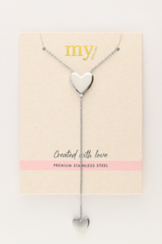 My Jewellery ketting lang met hartjes zilver