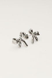 My Jewellery oorbellen grote strikjes studs zilver