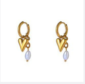 Go Dutch Label oorbellen Double Heart Hoop goud