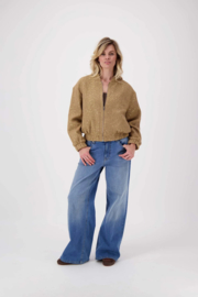 zusss bomber jasje met sequins beige