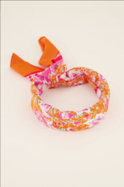 my jewellery Oranje sjaal met bloemen