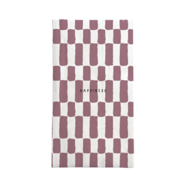 zusss servetten rechthoek happiness wit/burgundy