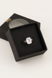 my jewellery ring | we love vintage transparante kristal zilver.