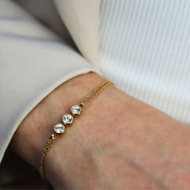 Camps & Camps armband Bracelet Three Silver Stones