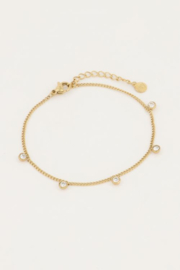 my jewellery armband | Stras 5 steentjes goud