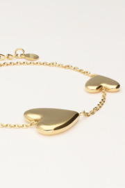 My jewellery armband met twee hartjes goud