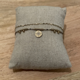 Go Dutch Label armband | touw  met bedel ster goud.