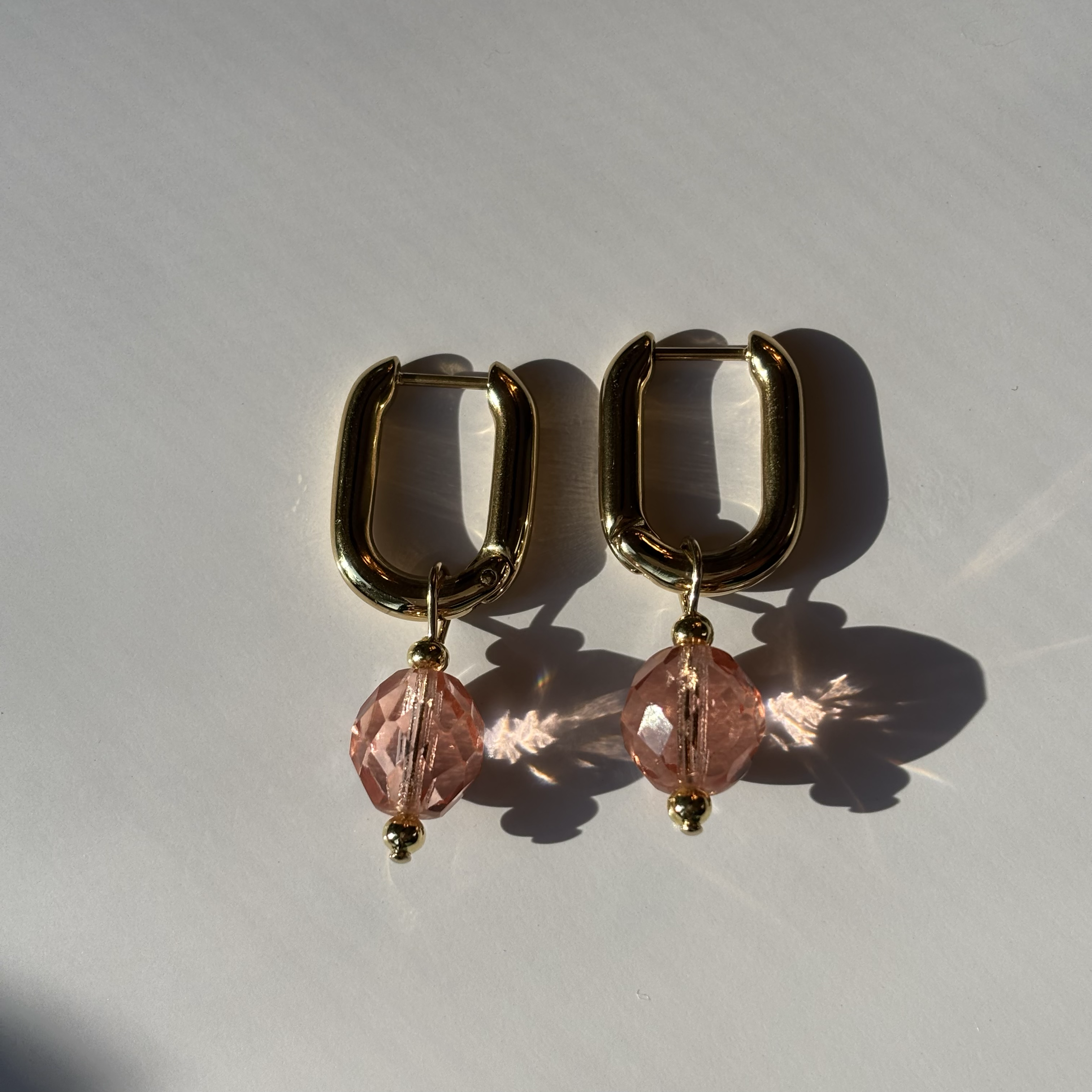 camps & camps oorbellen Glass Bead Light Rose