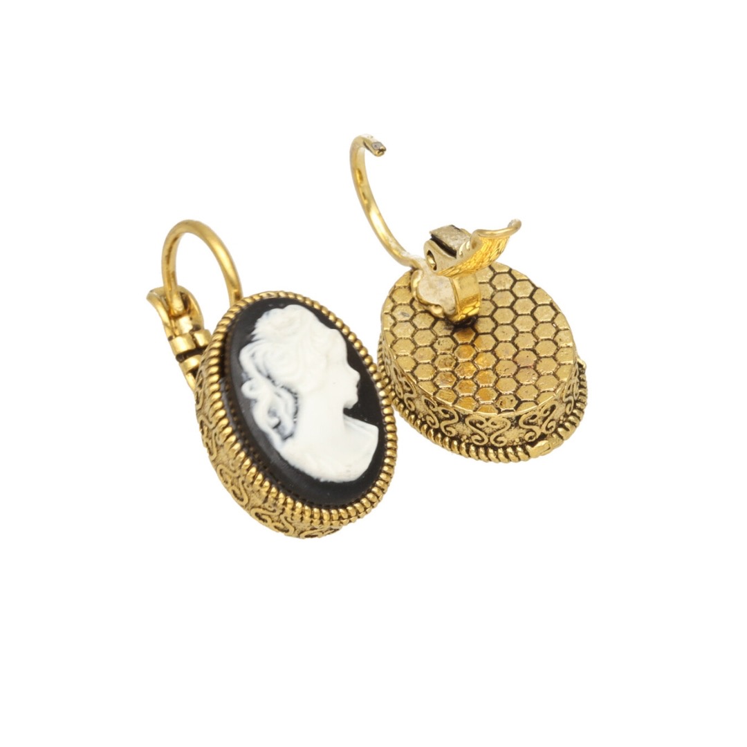 Camps & Camps oorbellen Cameo Black