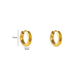 Go Dutch Label oorbellen essential hoop 3mmx9mm goud