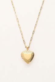 My Jewellery Vintage schakelketting met hart medaillon goud