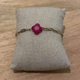 Go Dutch Label armband | roze steen goud.