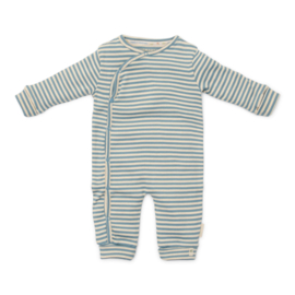 Little Dutch new born boxpakje overslag stone blue stripe