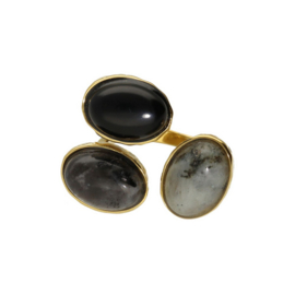 Camps & Camps ring Mixed gem ring onyx
