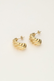 My Jewellery oorbellen | drops met ribbels goud