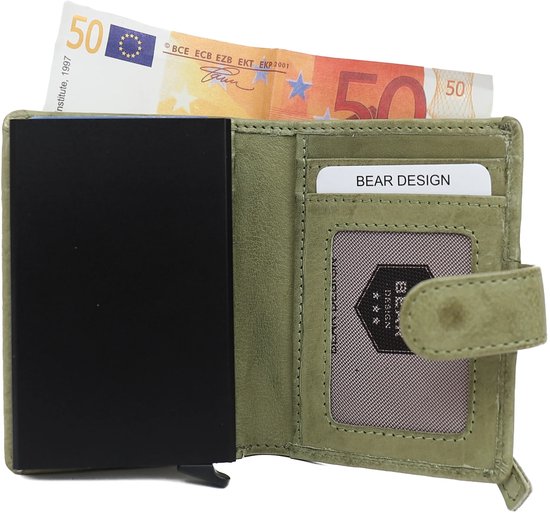 Bear Design portemonnee anti skim | moss