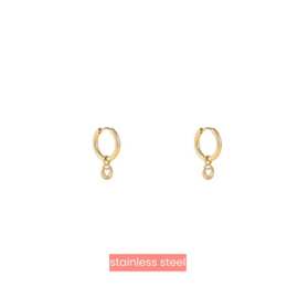 Go Dutch Label oorbellen Mini Heart Hoop - 14K