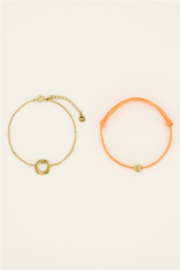 my jewellery armbanden set | moeder & mini oranje goud