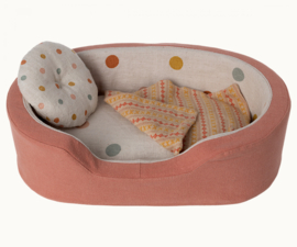 Maileg hond | hondenmand roze