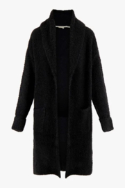 zusss lang boucle vest zwart