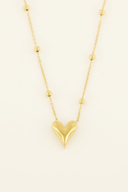 my jewellery ketting | bolletjes hanger hart goud