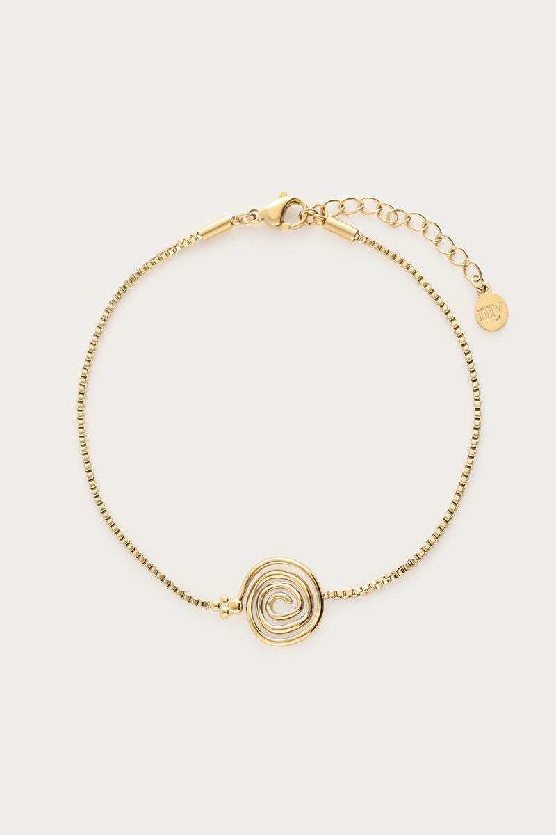 My jewellery Nomads armband met minimalistische swirl goud