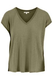 zusss Singlet met lurex boord Mossgreen