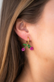 My Jewellery oorbellen | oorringen met kralen cherry goud