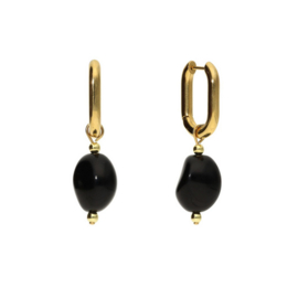 camps & camps oorbellen Glass Bead Jet Black